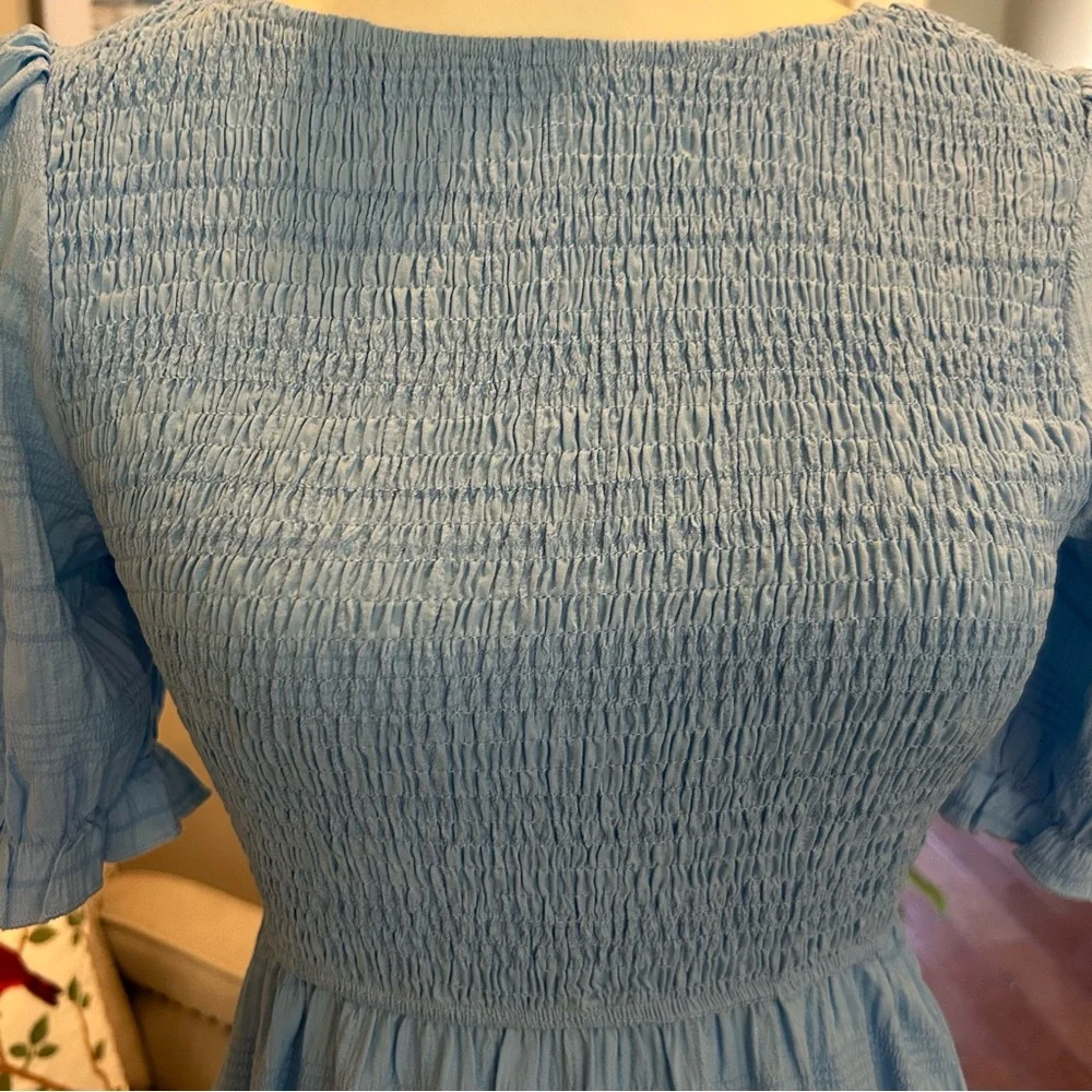 Lesty Blue Seersucker Midi Dress - Picture 4 of 8